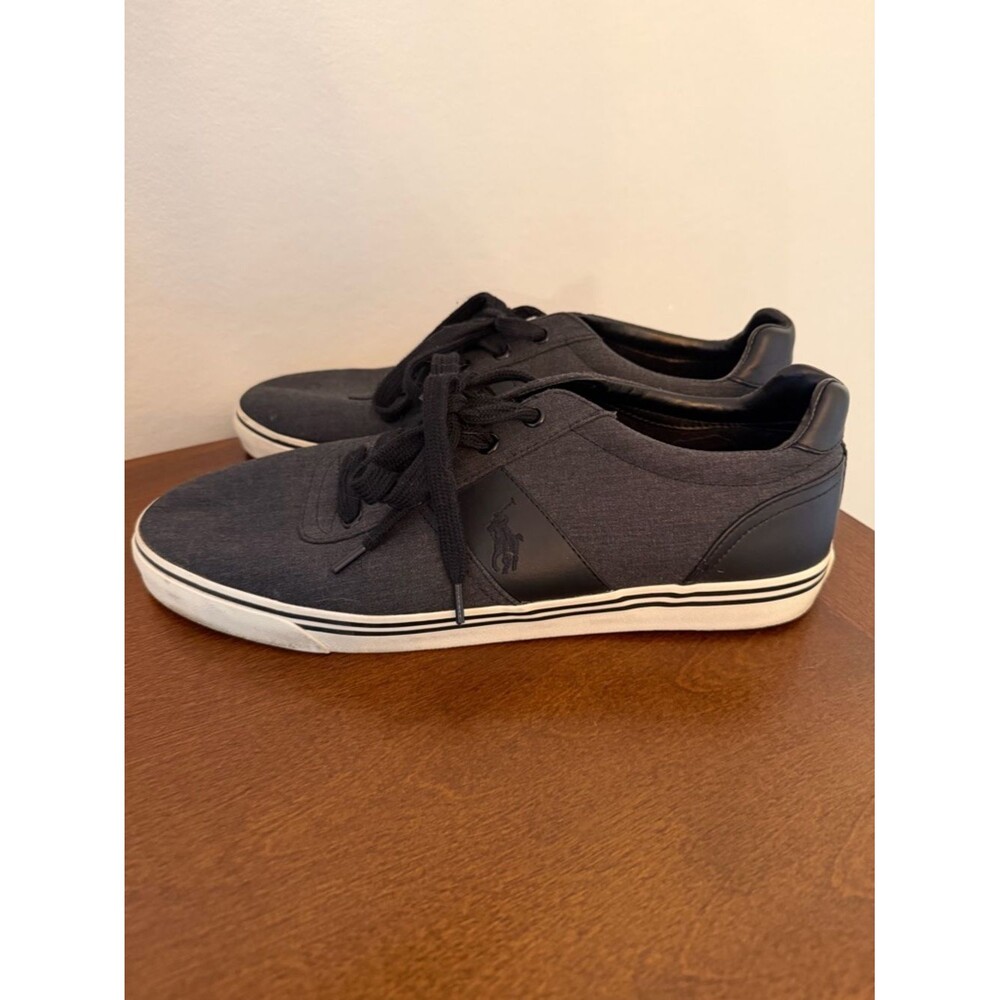 Polo Ralph Lauren Hanford Sneakers Men’s 12D Black Canvas Casual Shoes